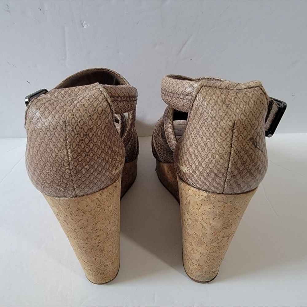 Tory BurchTaupe Python Embossed Leather Strappy C… - image 6